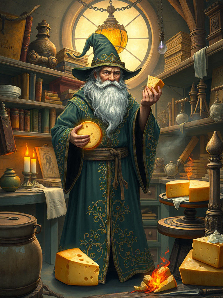Enchanted Cheese Artifacts Crafted by Cheese Wizard