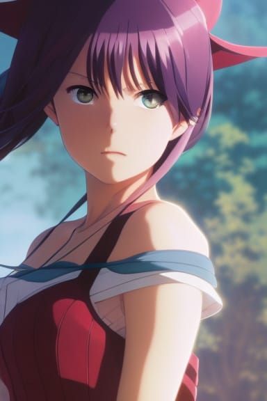 Anime Portrait of Platinum Blonde Character in Valley