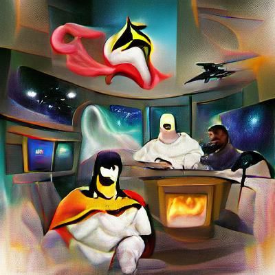 Space Ghost Cartoon in Black and White