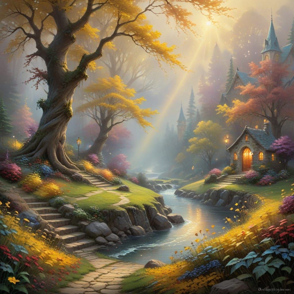 Whirlwind Silhouette on a Golden Carpet of Yellow Leaves