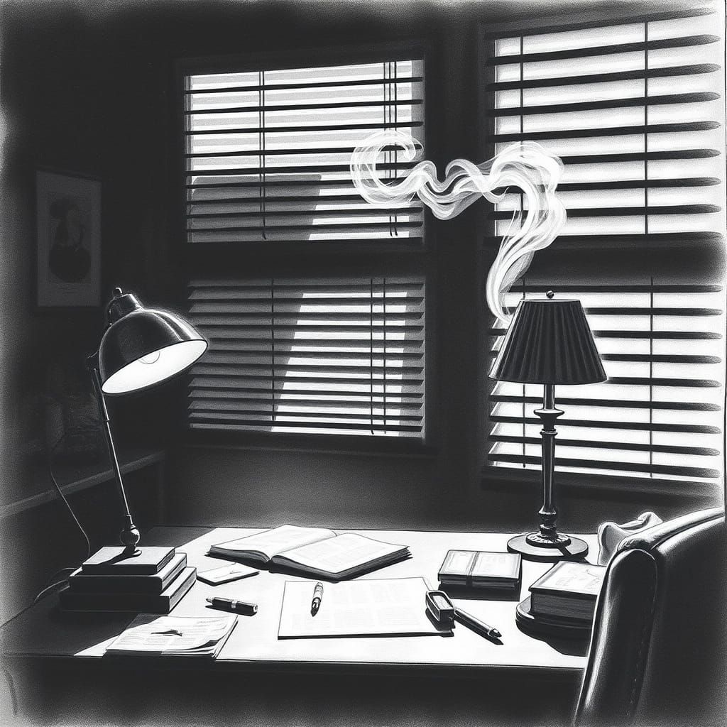 Noir Detective Office in Charcoal