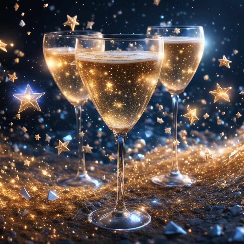 Fantasy Champagne with Diamond Star Sparkles