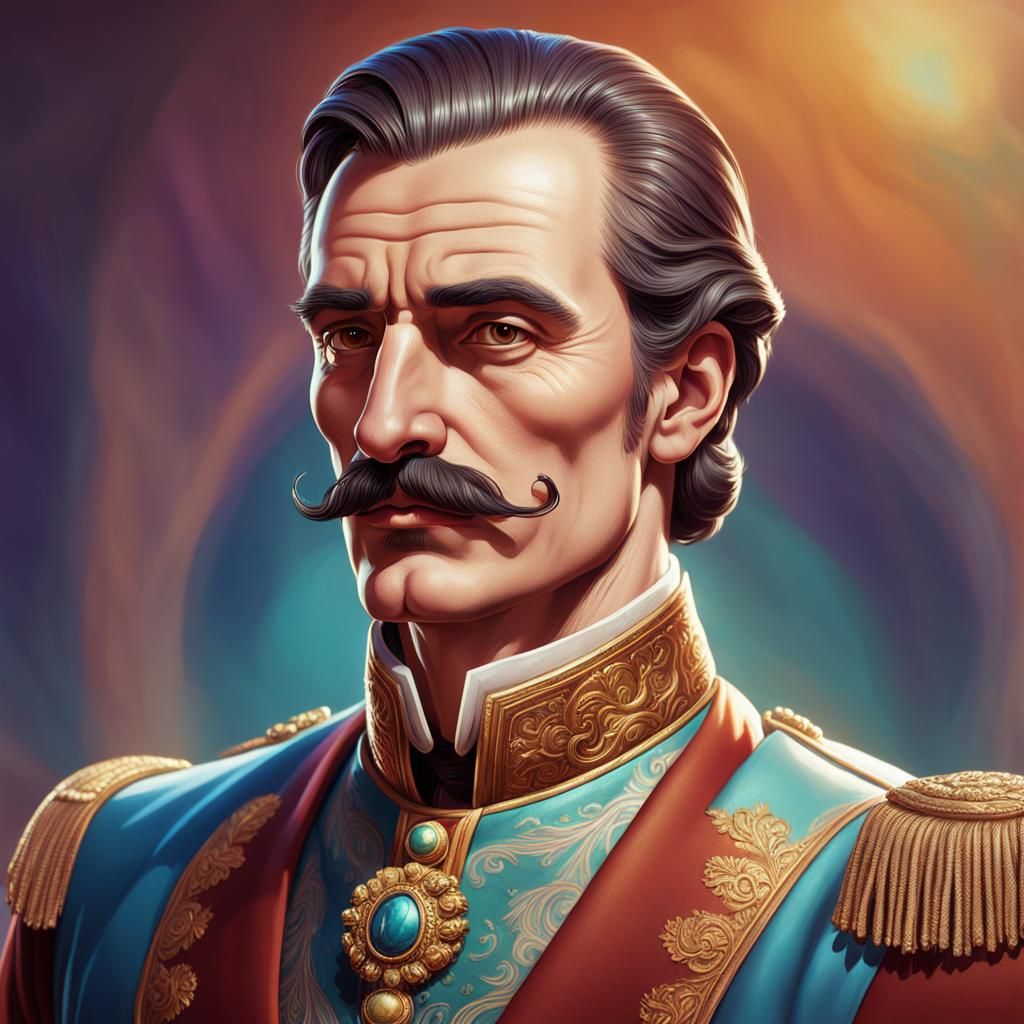 Portrait of a Pompous Noble in Hyperrealistic Style