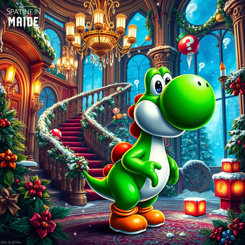 Yoshi's Christmas Mansion: A Surreal Polychromatic Dream