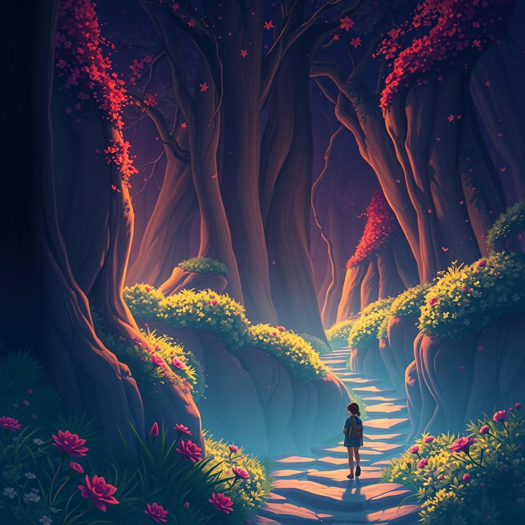 Anime Key Visual Inspired by Studio Ghibli