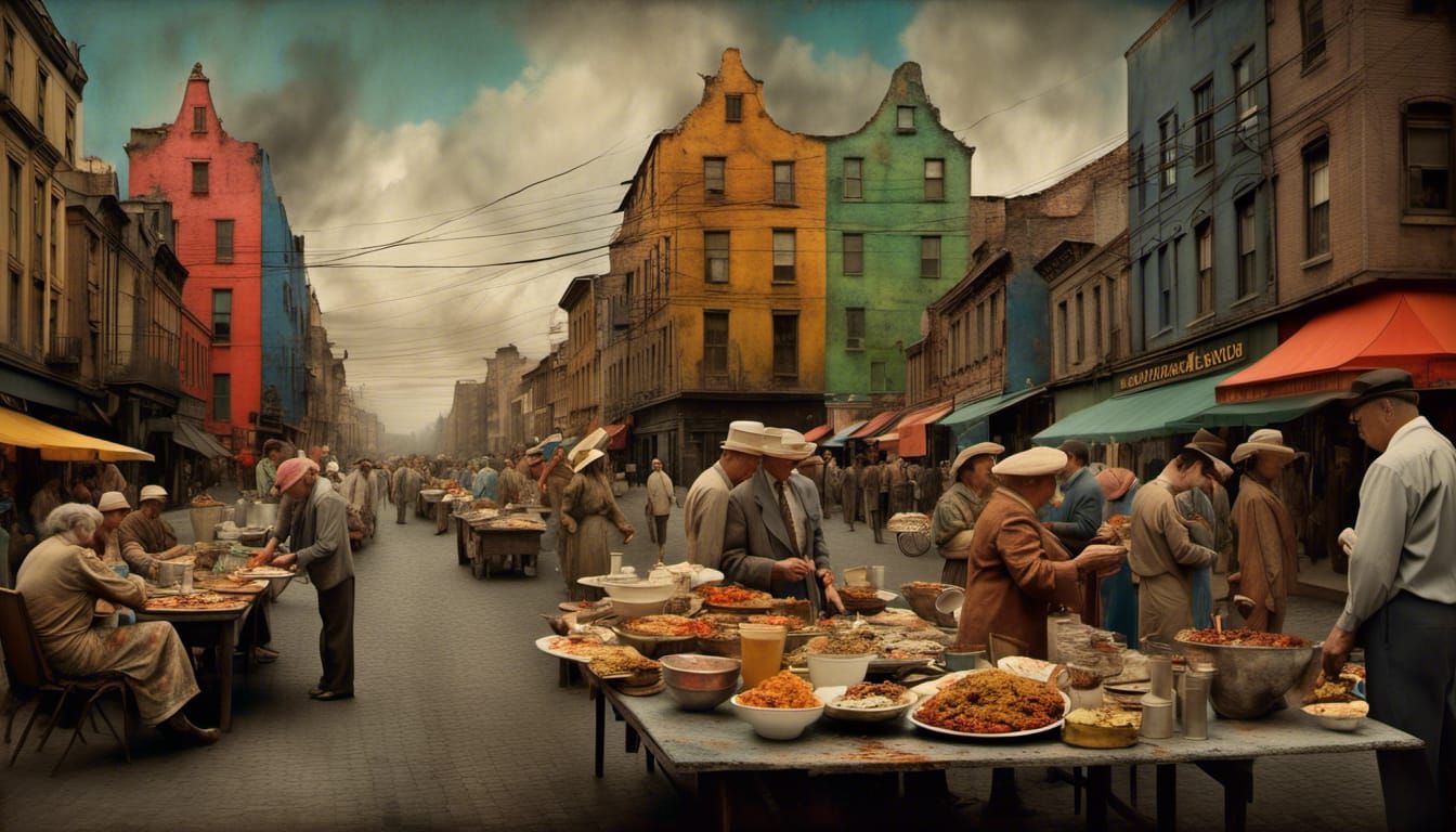 Polychromatic Cityscape: Abstract Matte Painting in 8k