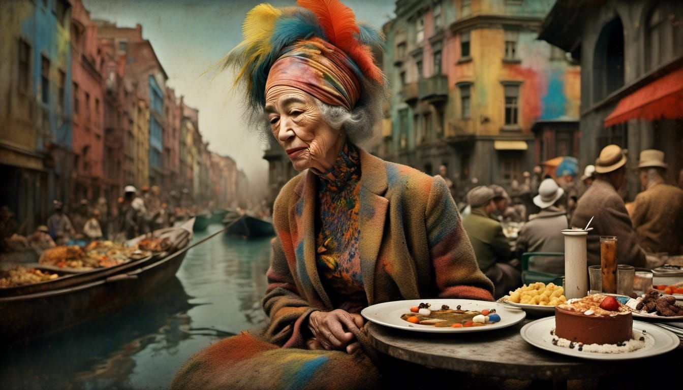 Polychromatic Cityscape in Abstract Matte Painting Style