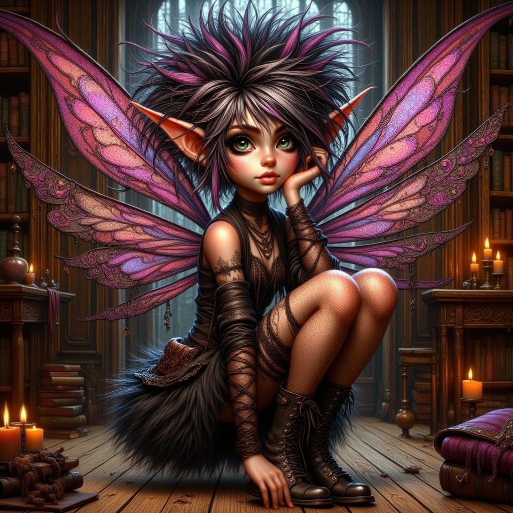 Punky Pixie Girl in Gothic Glamour