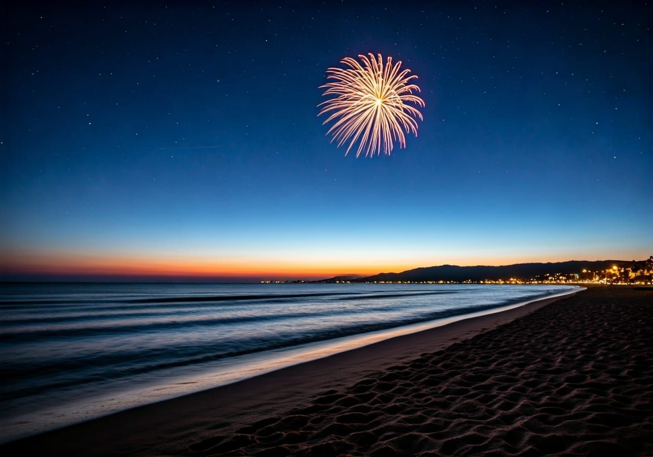 Summer Night Beach Scene: Professional Photography