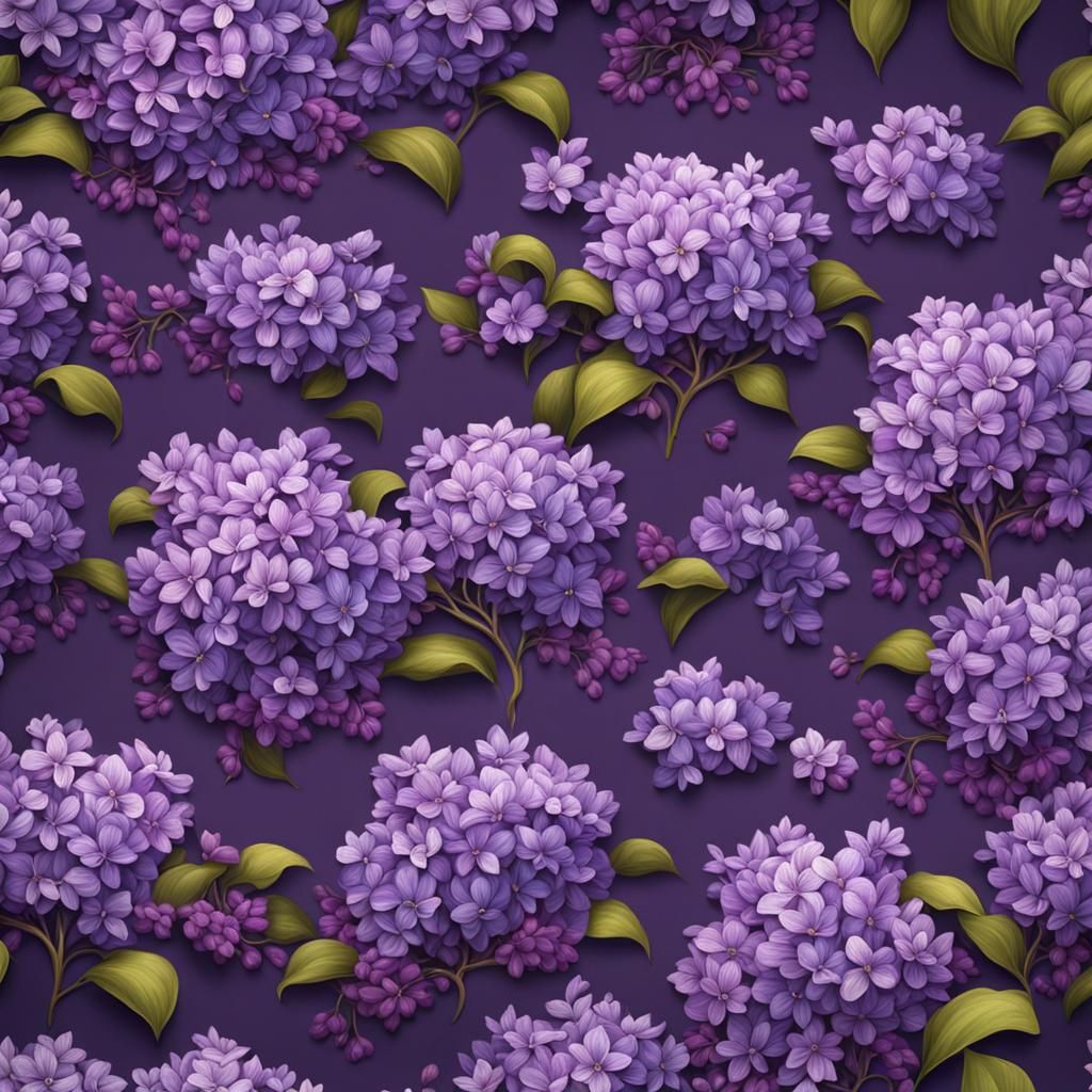 Seamless Lilac Floral Pattern for Wallpaper