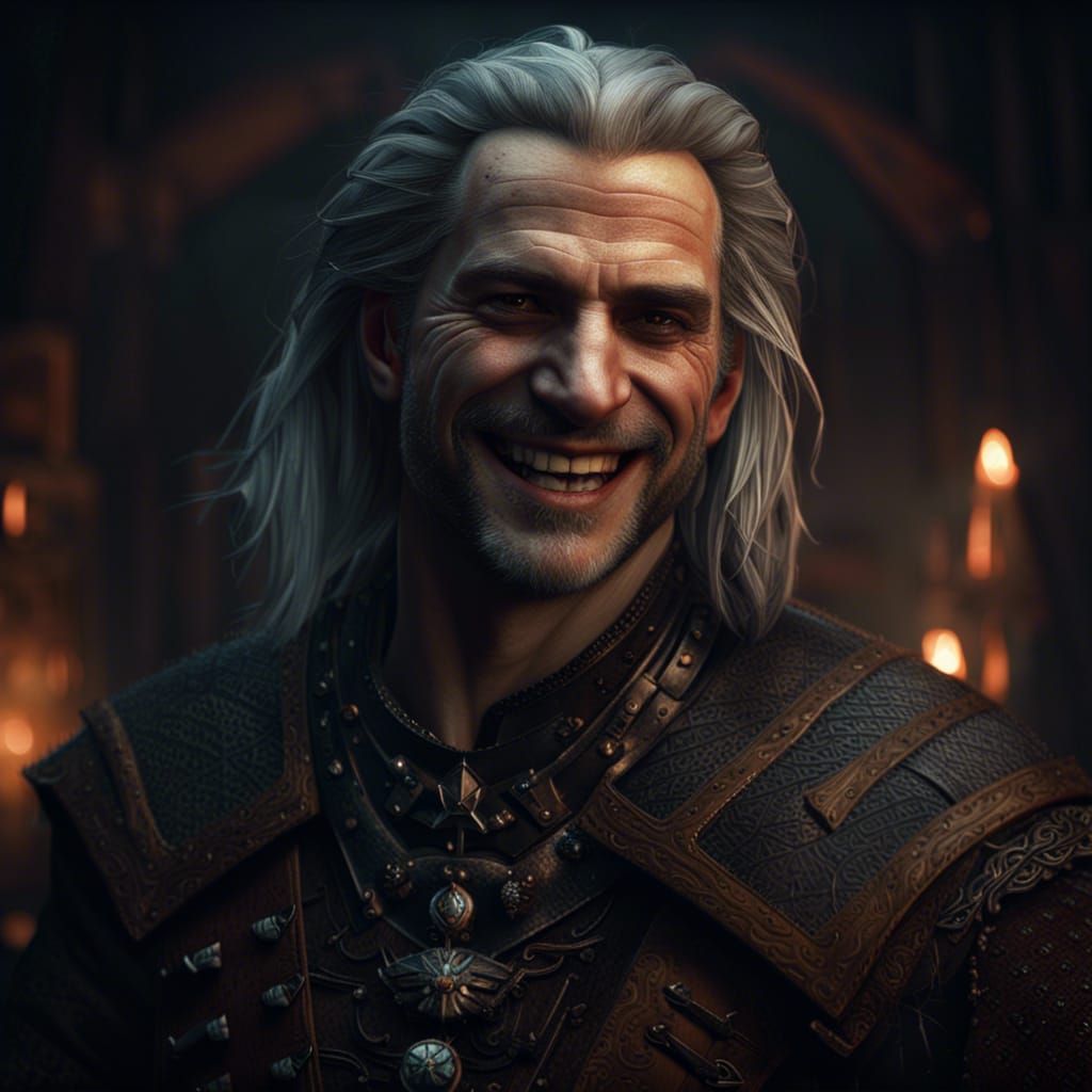 Jaskier the Witcher Smiles: Epic Digital Matte Painting