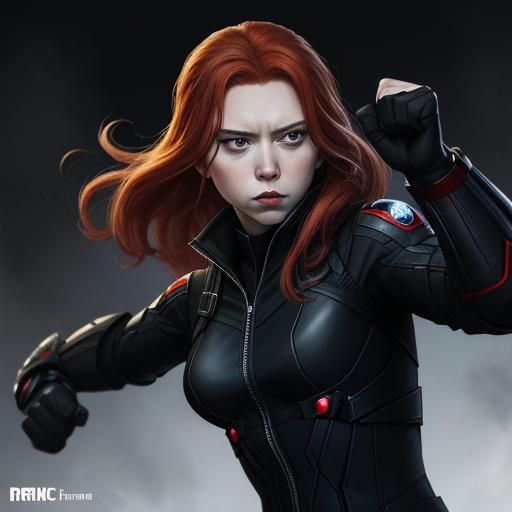 Black Widow Attack Pose Featuring Kate Shumskaya