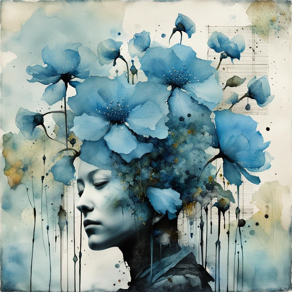 Pale Blue Flowers in Claymation Nucleotidescape