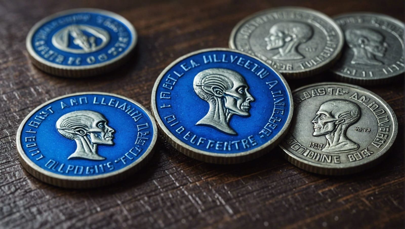 Neon Alien Coins from the First Alien Bank