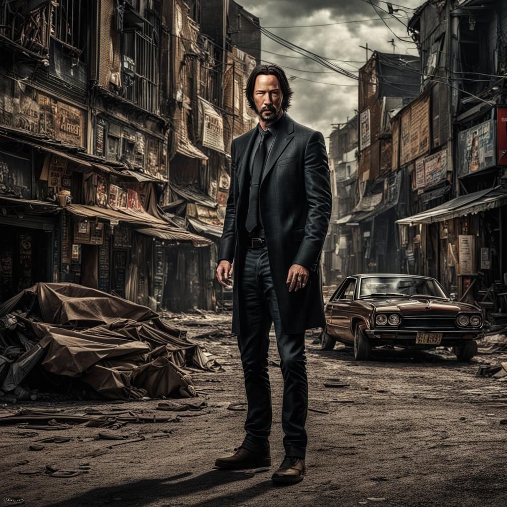 Hyperrealistic Portrait of Keanu Reeves in HDR