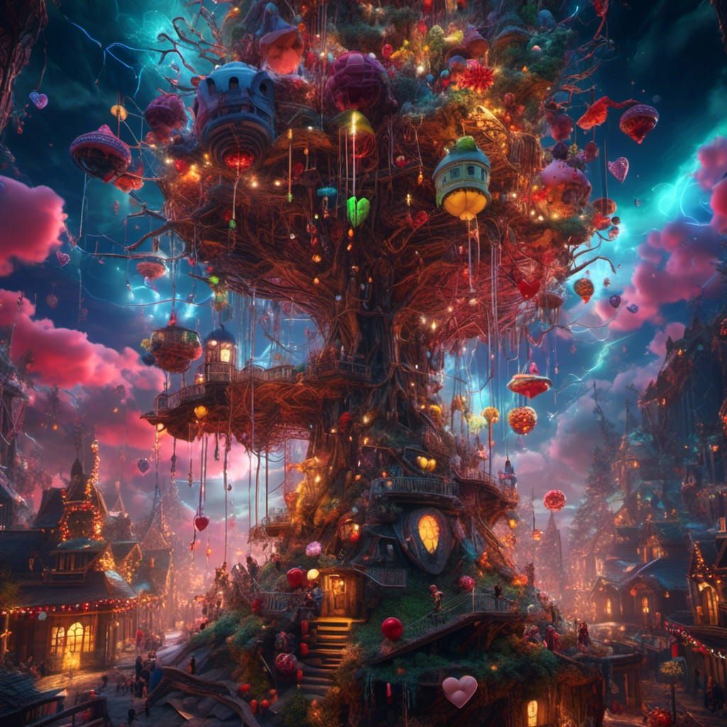 surreal vibrant world