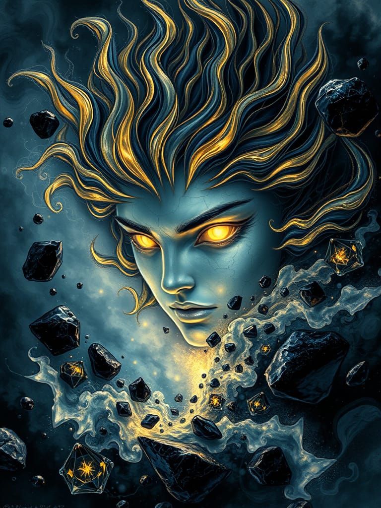 Archangel Vortex in Fractal Alcohol Ink Artwork