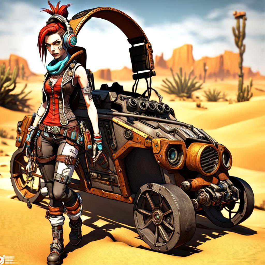 Steampunk Gaige from Borderlands 2 in 3D