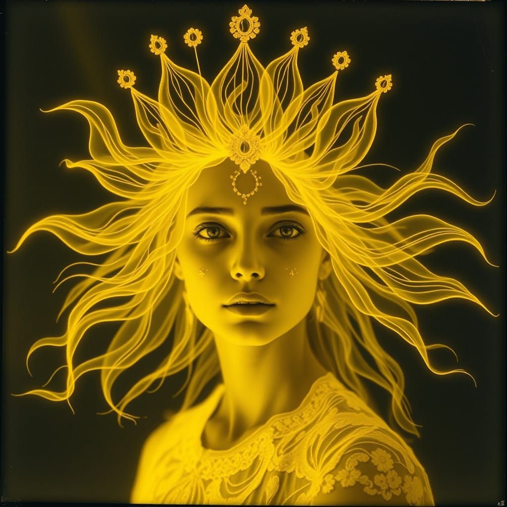 Ethereal Portrait in Golden Hues