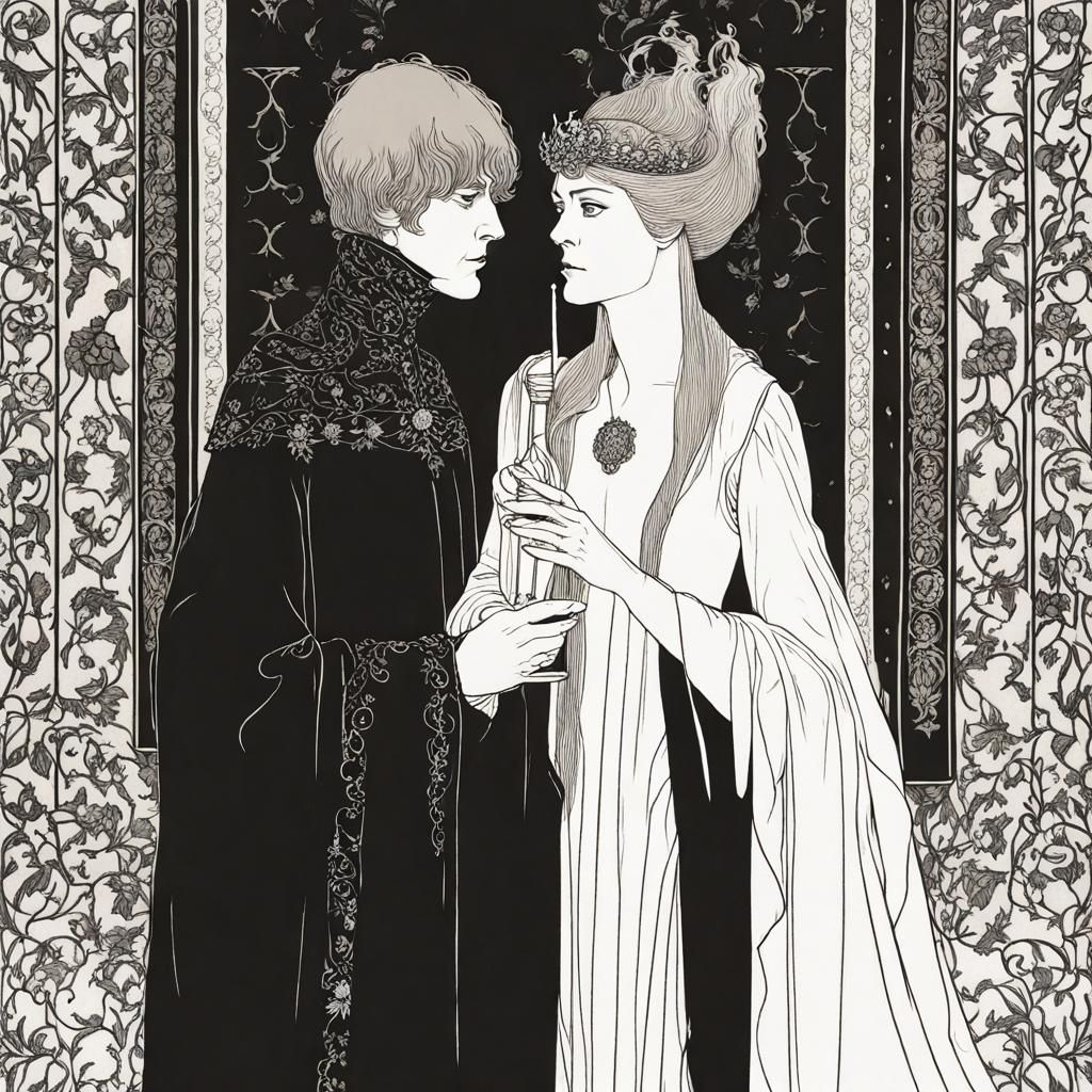 Cersei Lannister in Aubrey Beardsley Style