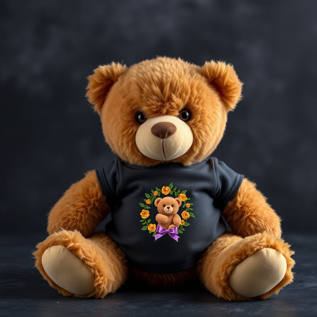 Teddy Bear in Dark Textured Background