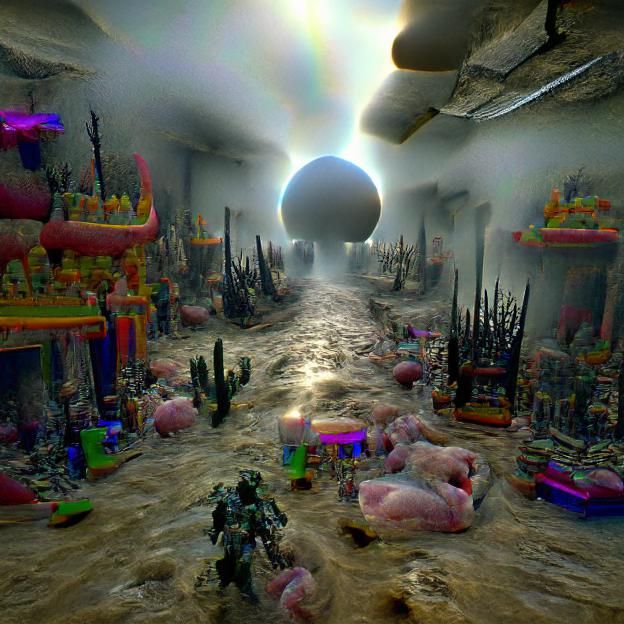 Surreal 3D Hellscape: Multidimensional Ray Tracing