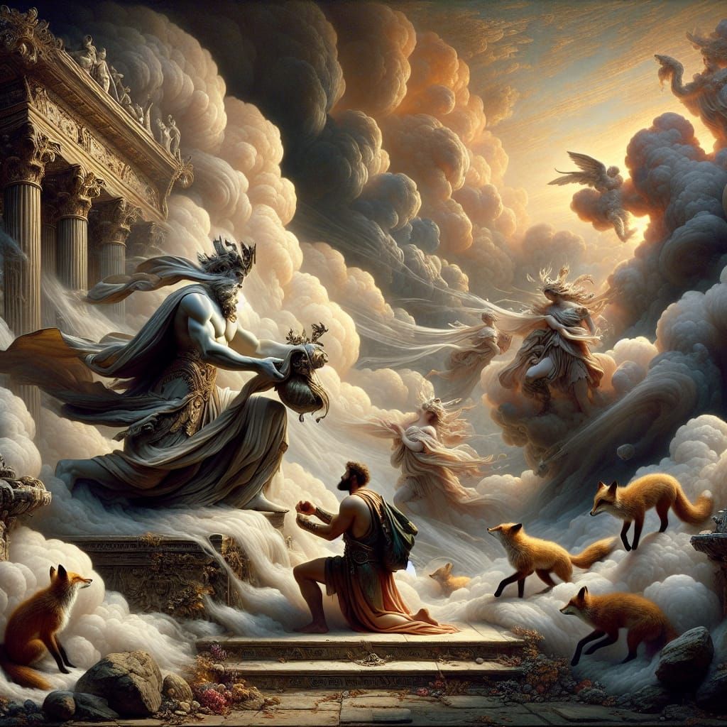 Aeolus Gives Odysseus the Winds: Hyperrealistic Dream