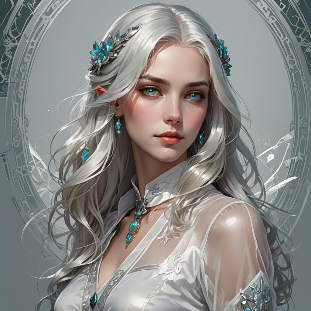 Beautiful Android Portrait Inspired by Alphonse Mucha