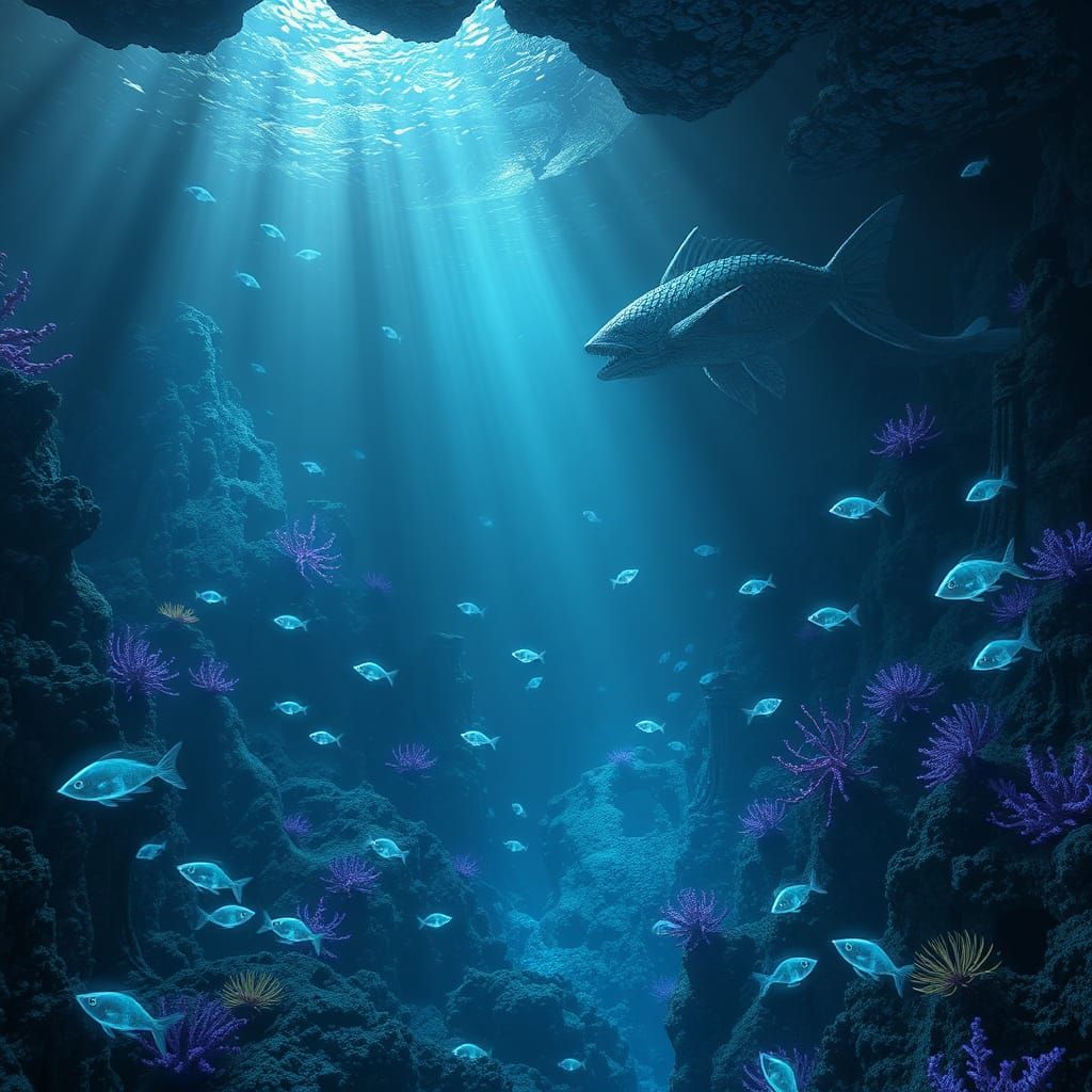 Mystical Ocean Realm Beneath the Earth's Surface