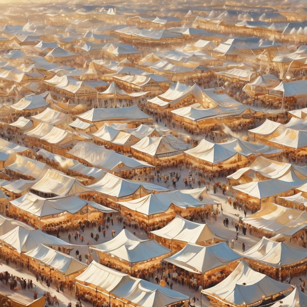 Heavenly Oktoberfest Celebration in Elysium Painting Style