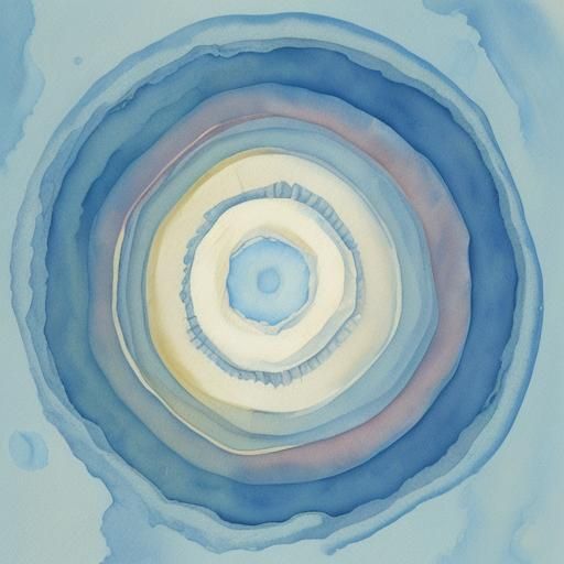 Diatom Close-Up: Impressionist Gouache Watercolor Painting