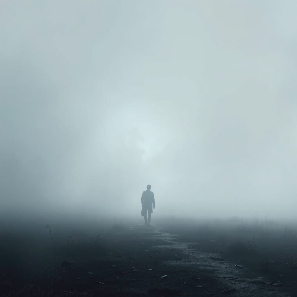 Ethereal Figure Lost in the Mist