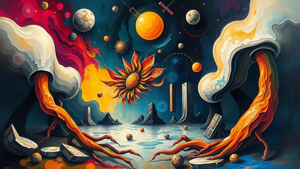 Surreal Biomorphic Landscape in Bold Expressionism