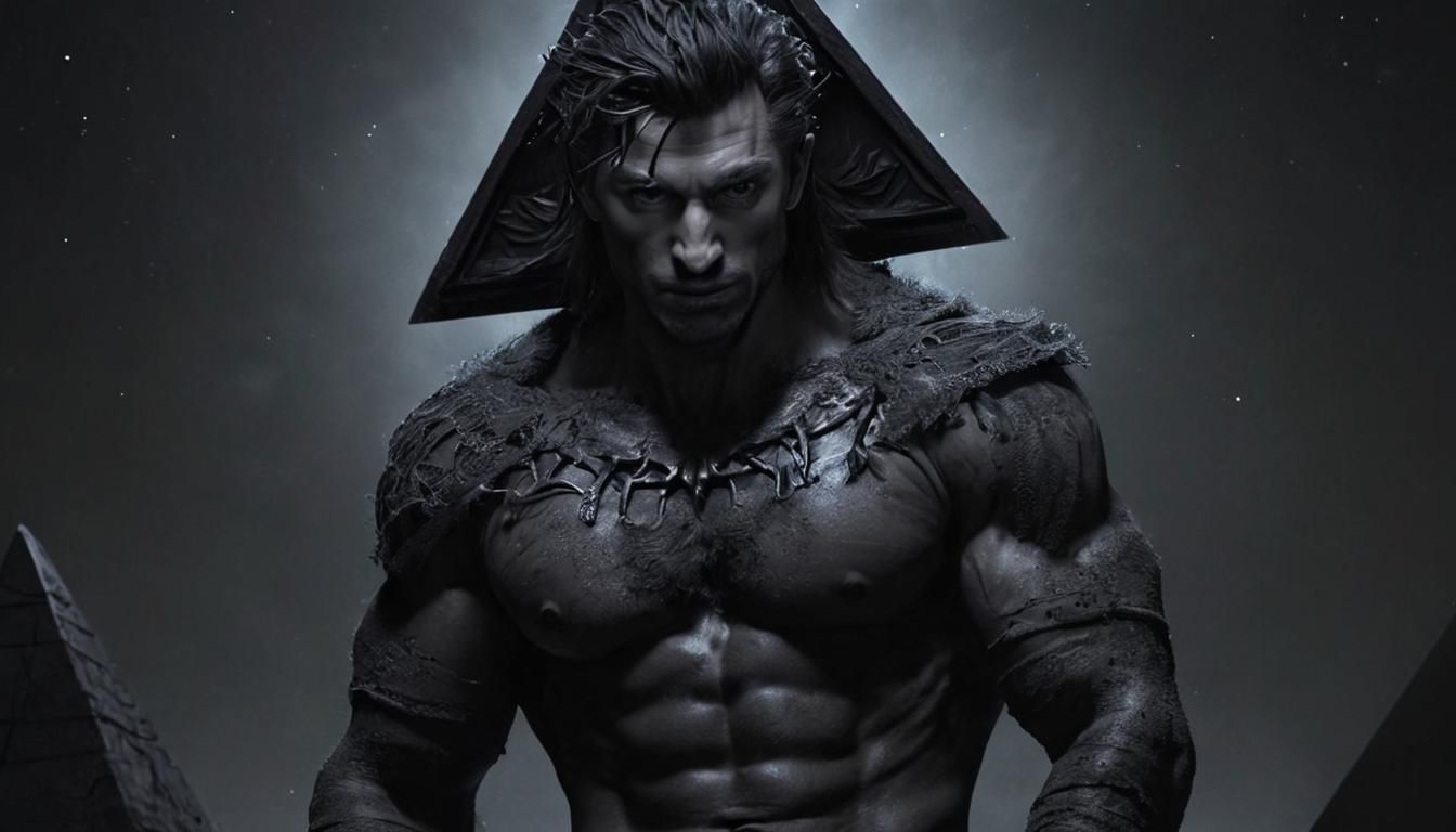 Vampire in Mayan Pyramid, Chemigram Style