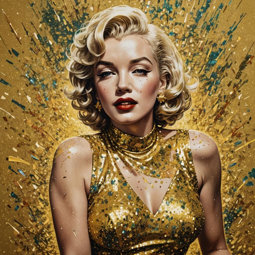 Marilyn Monroe in Yellow Glitter Dress