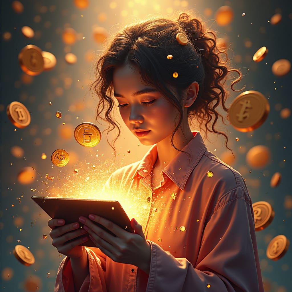Blockchain Dreamscape Portrait in Fantasy Art Style