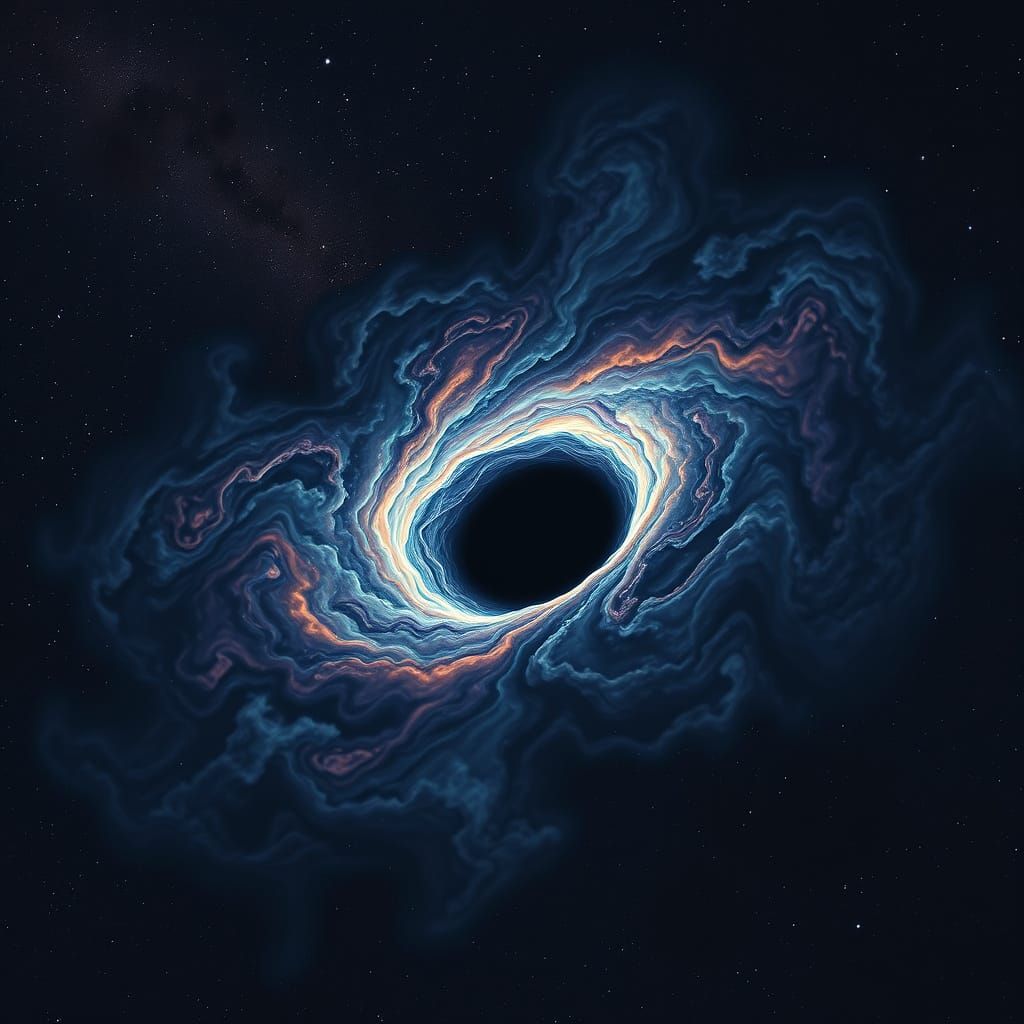Cosmic Black Hole in Starry Night Sky