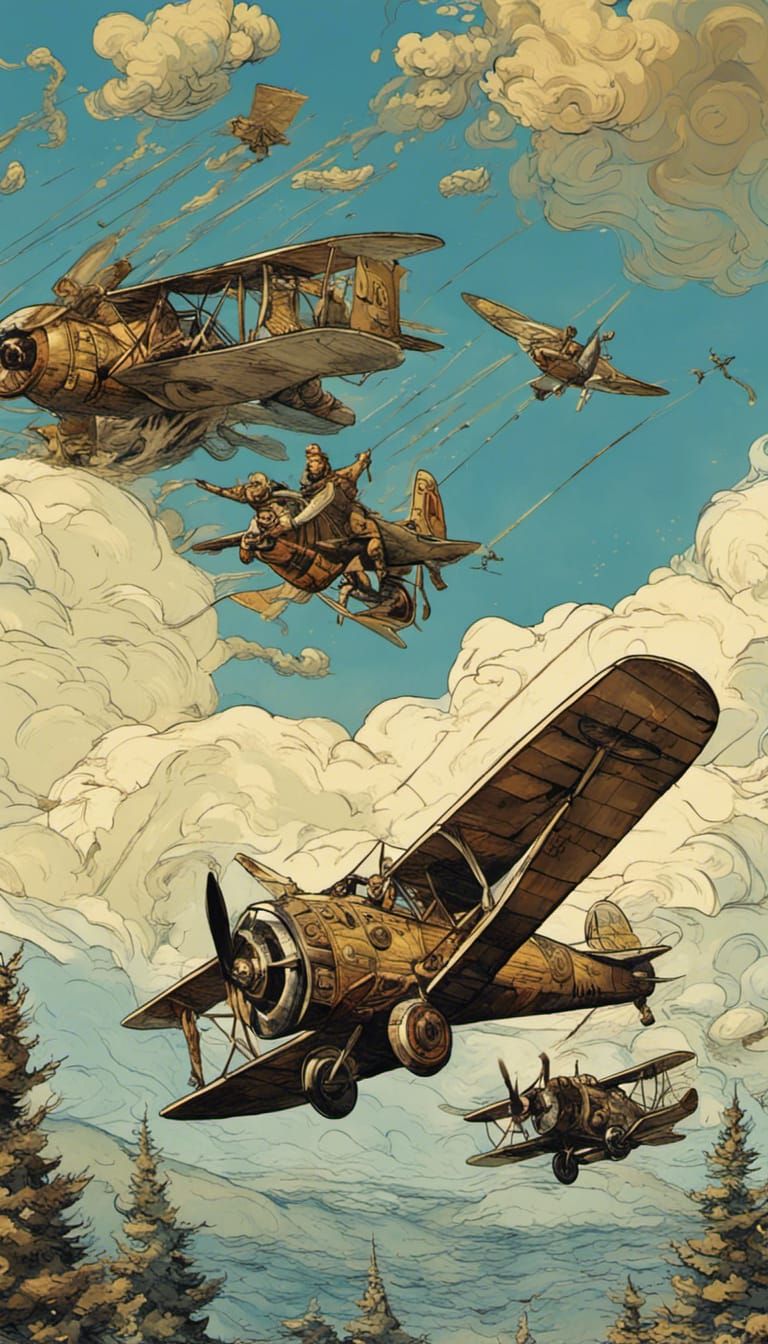 Viking Fighter Pilots Dogfight Over A Forest