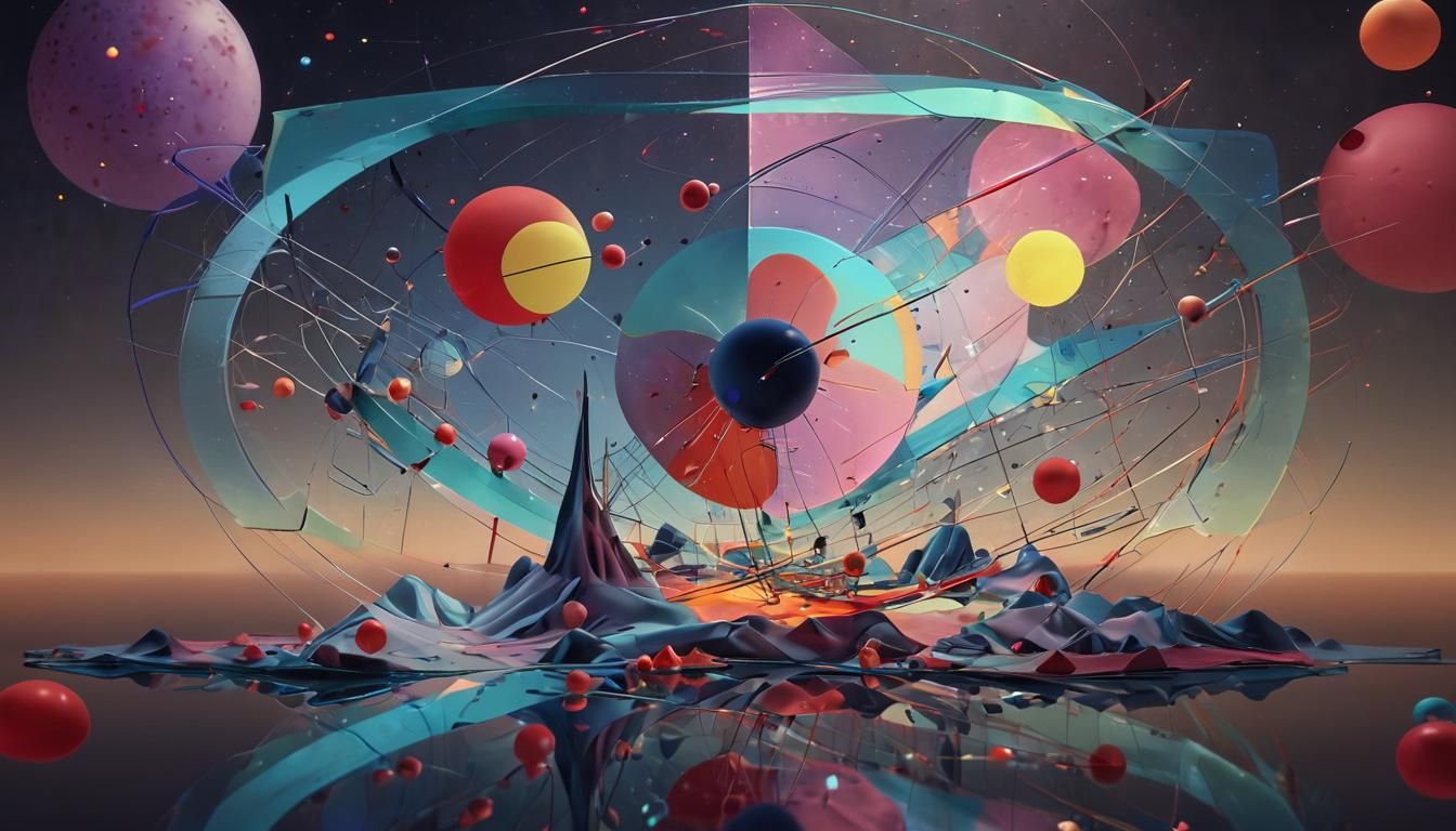 Abstract Geometric Translucent Composition in CGI