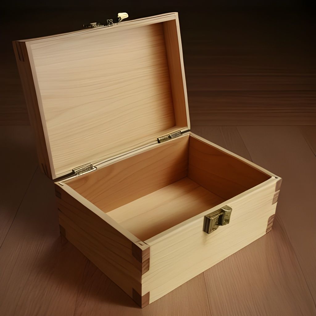 Simple Empty Wooden Box Illustration
