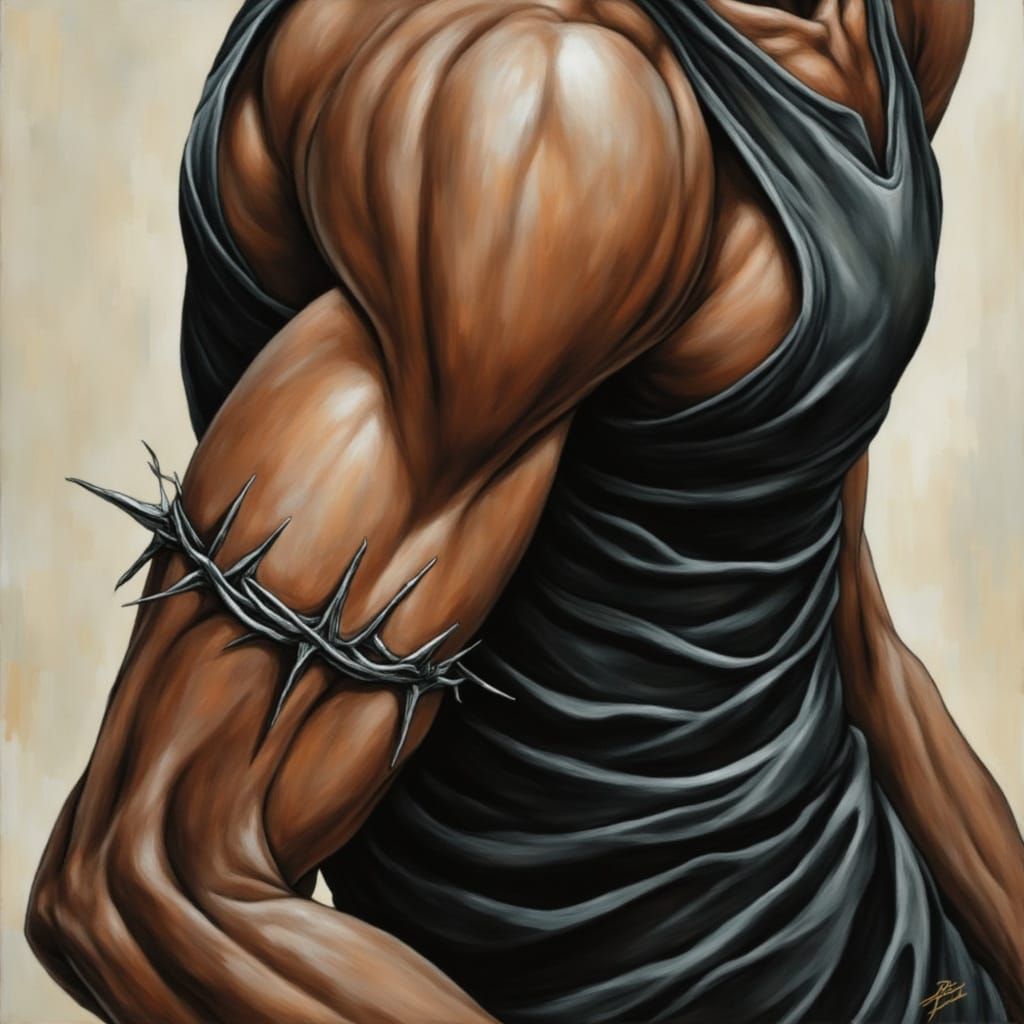 Thorn Tattoo on Bicep in Photorealistic Style