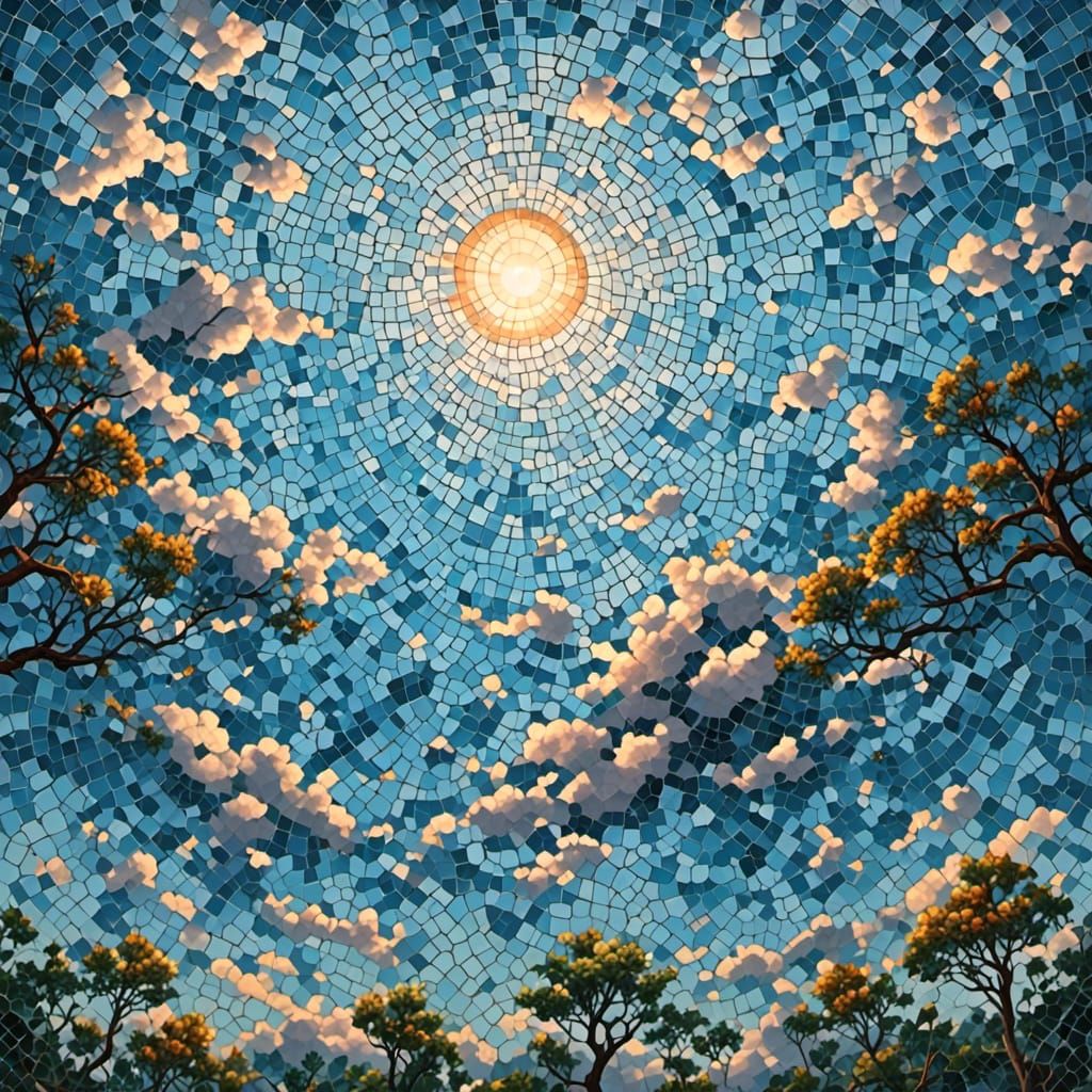 Tiled Sky Blending Night and Day