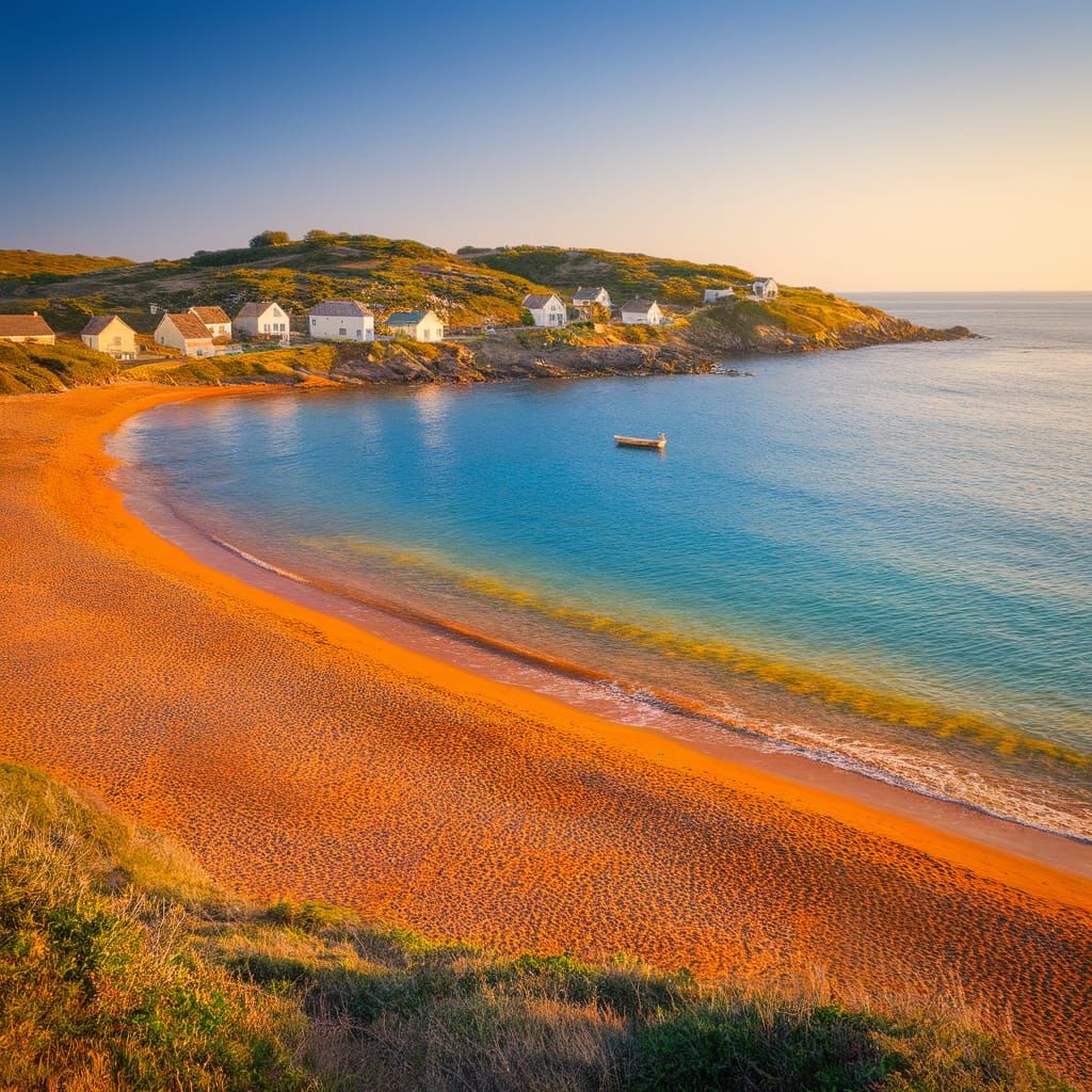 Serene Mediterranean Village Under Bright Sunlight