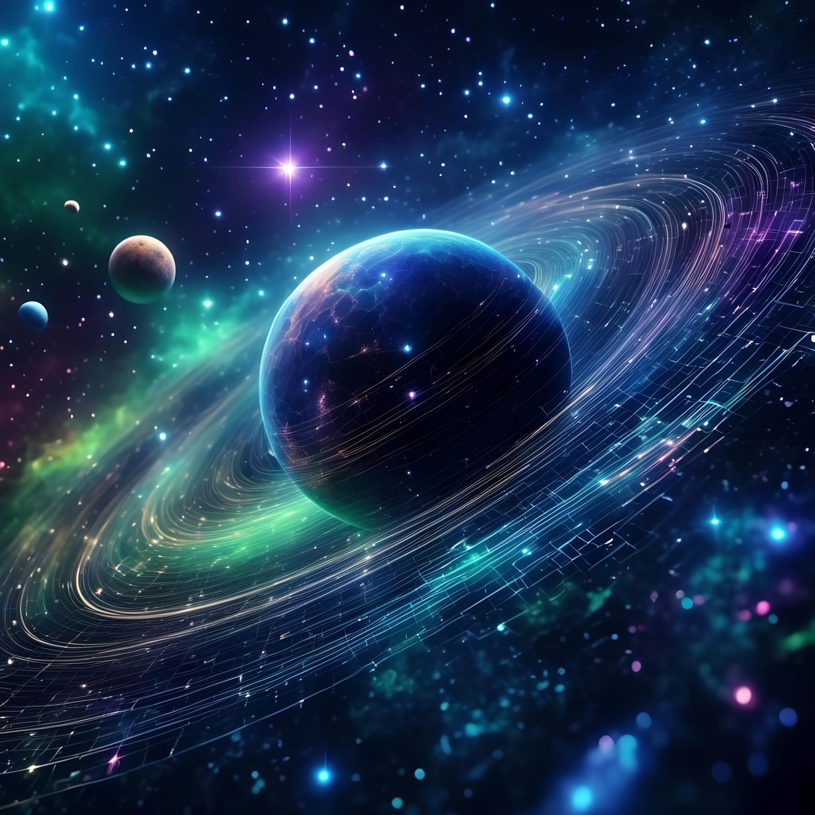 Holographic Galaxy with Stars and Planets in HD