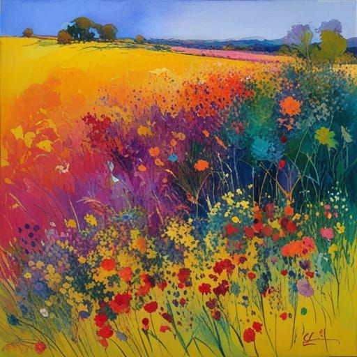 Expressive Landscape Painting in Impasto Style