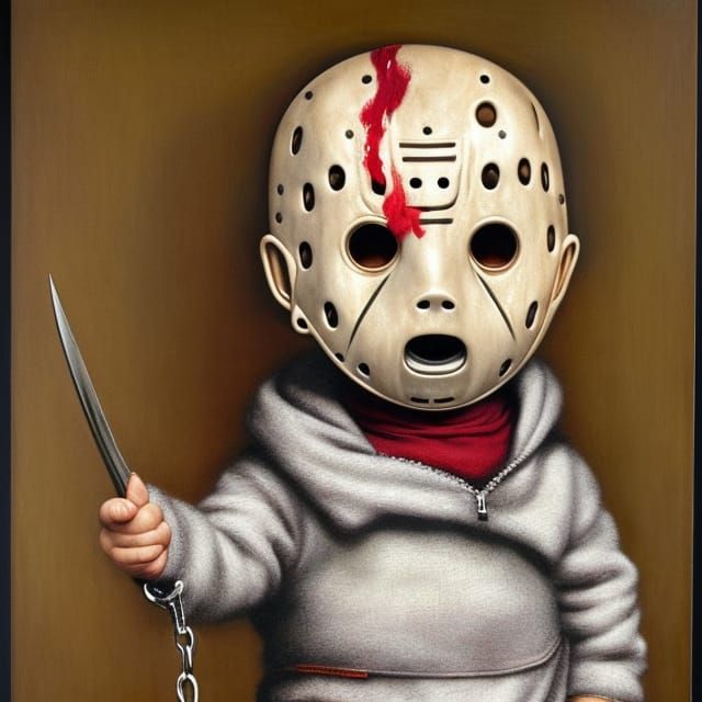 Creepy-Cute Chibi Jason Voorhees Portrait
