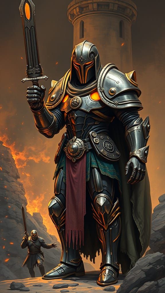 Warforged in Art Nouveau Style