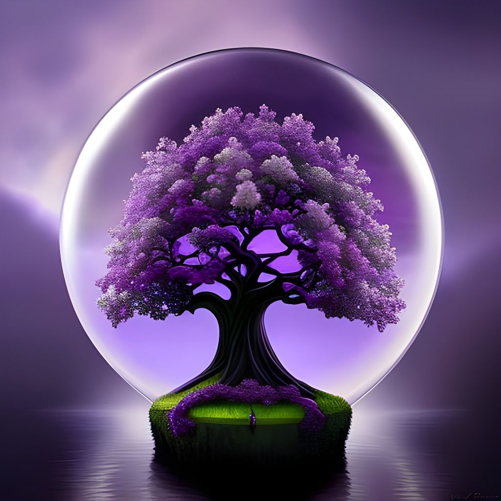 Amethyst Tree of Life in Hyperdetailed Fantasy Art