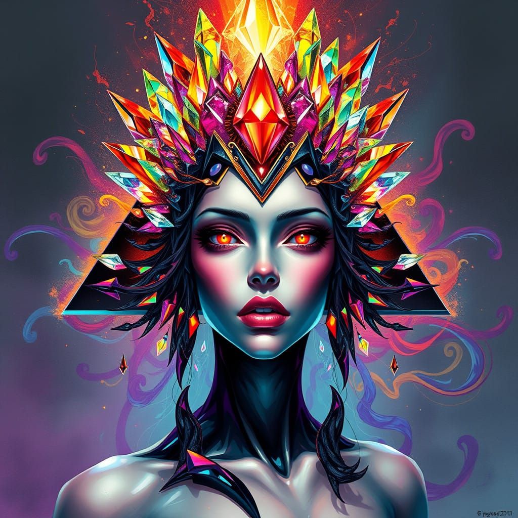 Mystical Goddess Shines with Prism Halo