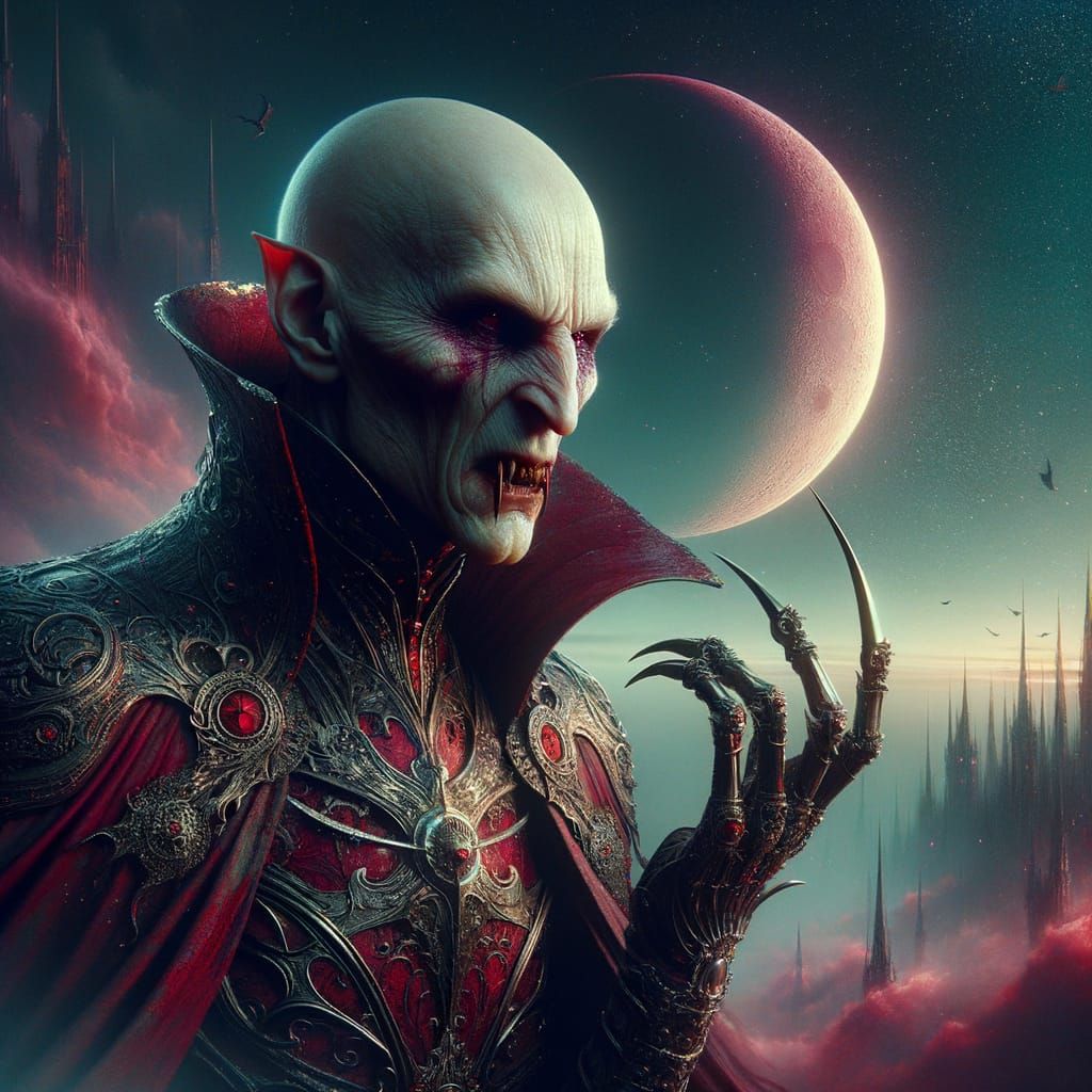 Vampire Lord with Iron Claw in Cinematic Dark Fantasy